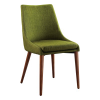 OSP Home Furnishings PAM2-M17 Palmer Mid-Century Modern Fabric Dining Accent Chair in Green Fabric 2 Pack